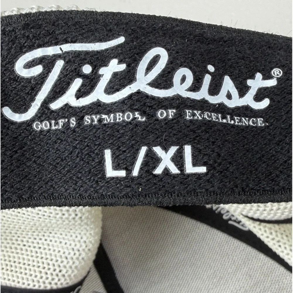 Titleist Golf Hat Mens L/XL Pink‎ White Mesh Back Trucker Stretch Fit Cap Logo